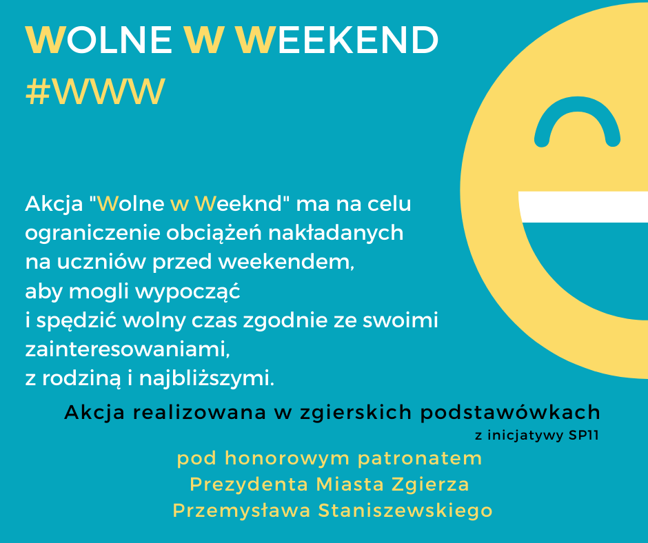 Plakat "Wolne w weekend"